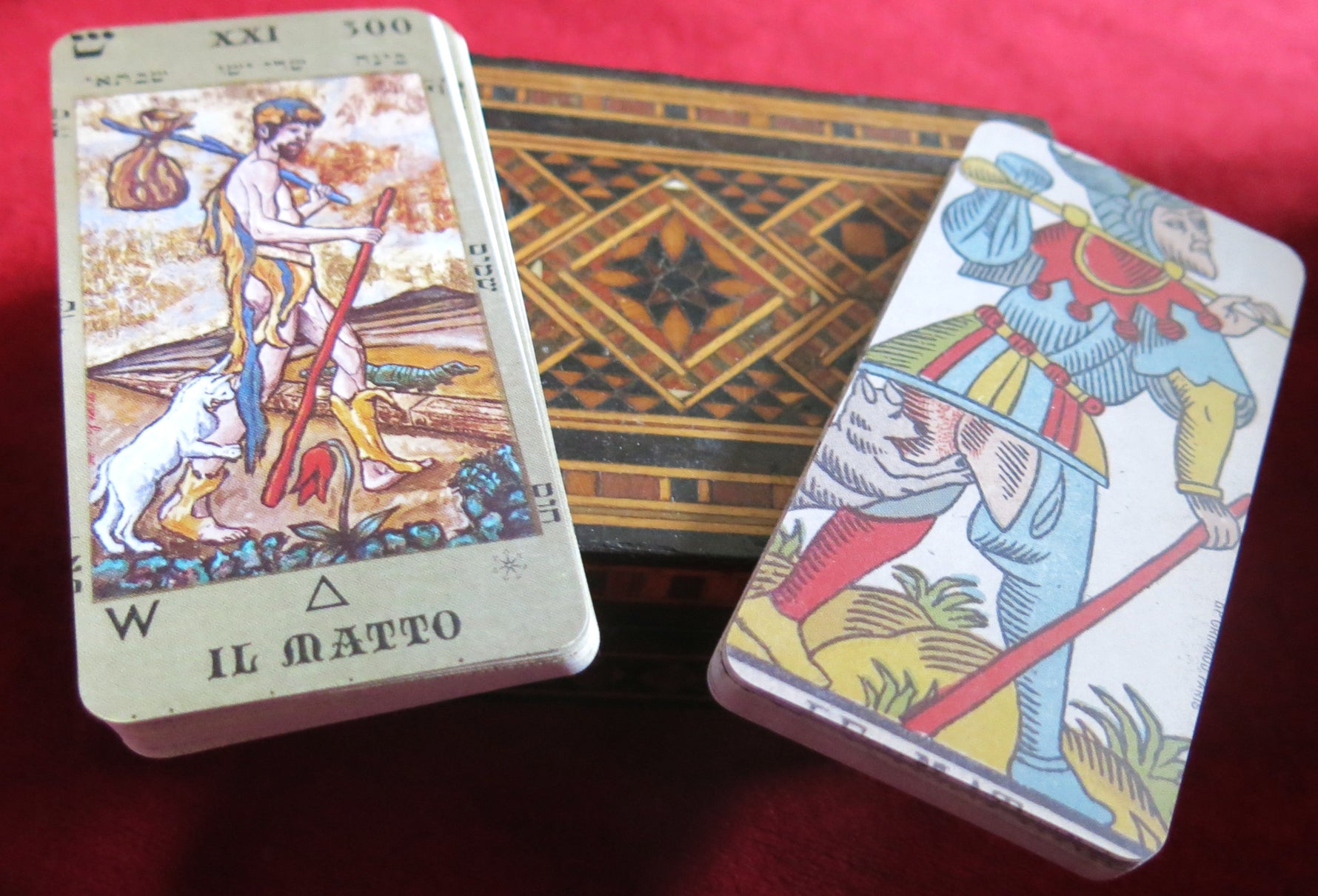 Besançon 1890 & Italian Artisan Mini Decks in Wooden Box – 2 Miniature Handcrafted Decks