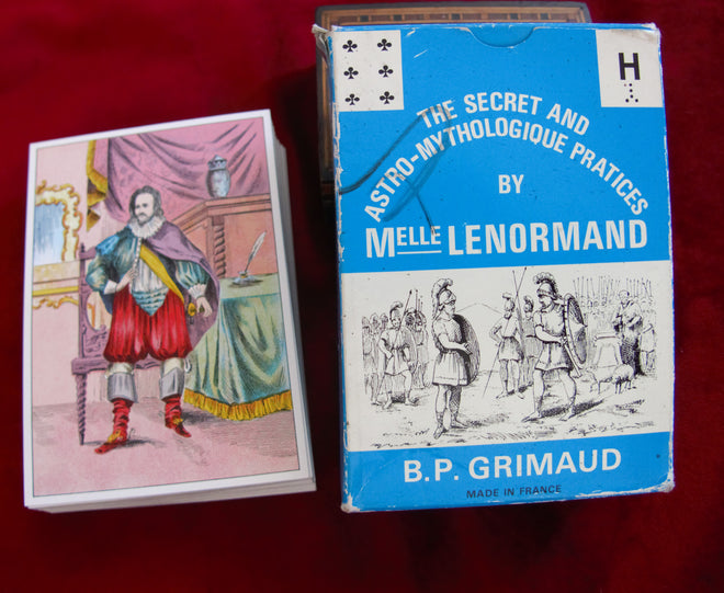 Vintage Grand Jeu de Mademoiselle Lenormand – Grimaud France 1972 – Astro-Mythologique Deck – 54 Cards + Guide – Rare Edition