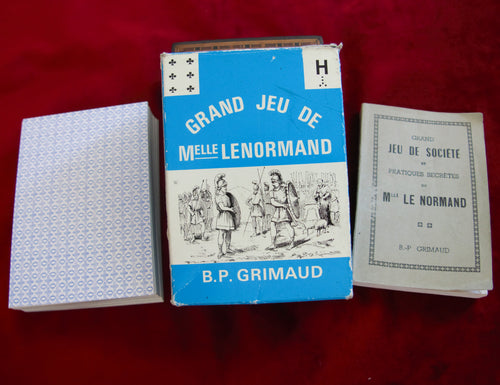 Vintage Grand Jeu de Mademoiselle Lenormand – Grimaud France 1972 – Astro-Mythologique Deck – 54 Cards + Guide – Rare Edition