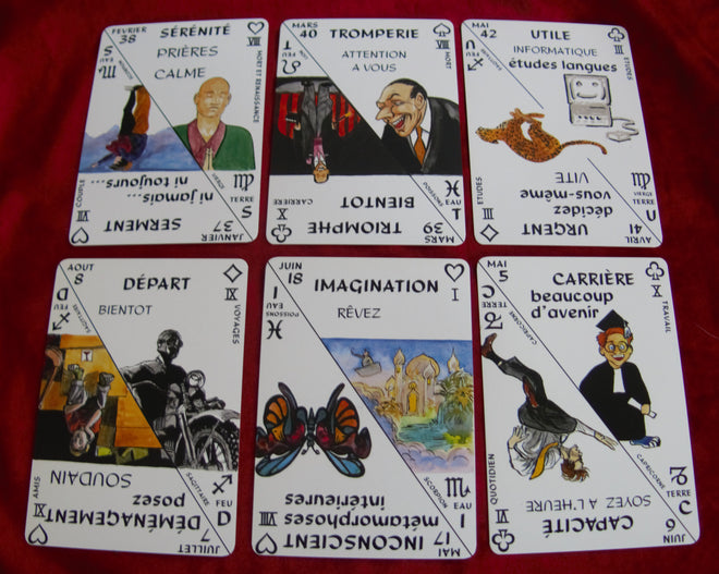 Les Cartes Parlantes, Danielle Verne Oracle, French Divination Cards, Talking Cards Oracle, Rare French Oracle, 1991 Oracle Deck, Vintage Oracle Cards, Intuition Cards, Divinologie, Symbolic Oracle, Eric Doxat Illustrations, Initiatory Oracle Deck, Astrological Cards, Self-Guided Oracle, French Clairvoyance Deck, Oracle for Inner Voice, Collectible Oracle, Psychological Oracle, Bilingual Oracle Keywords