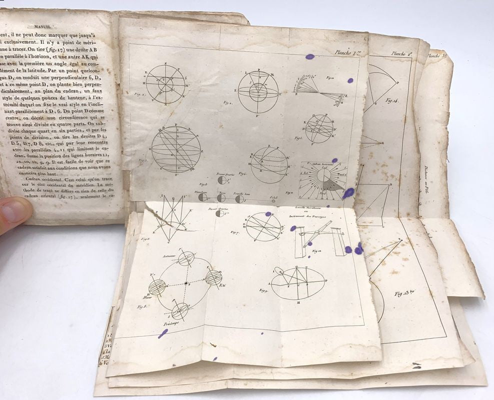 Manuel d'astronomie français ancien avec planches dépliantes (vers 1827)