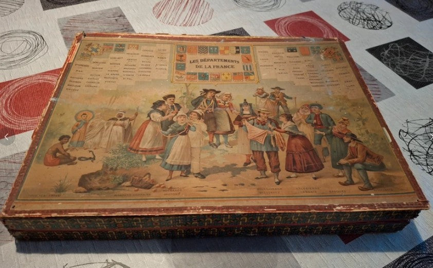 Antique French Geography & Lotto Game (c. 1875) – Les Départements de la France