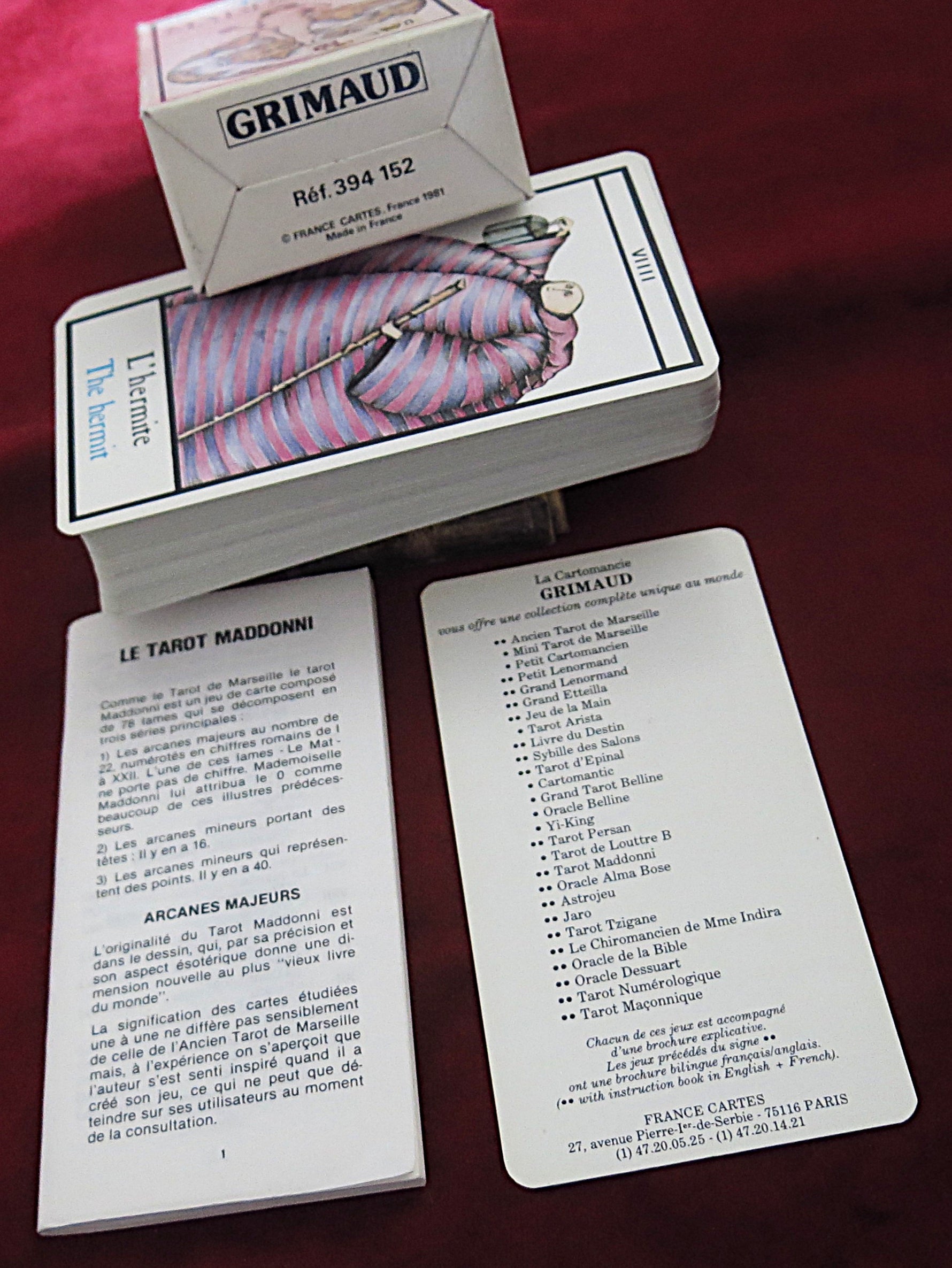 Rare Maddonni Tarot Deck 1981 - NEW! - Mysterious French tarot