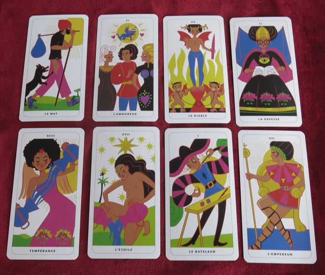 Tarot de Marseille Femina – 22 Arcanes Majeurs – Jeu de Poche de Style Afro-Américain