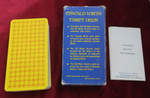 Back of the Oswald Wirth Tarot Deck box marked OW78, with yellow card backs and folded printed insert