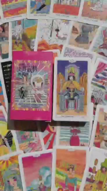 Japanese tarot, cute tarot, girly taot, Pink Tarot Cards, Elf of Heaven Tarot - Pink Tarot Cards - Unicorn Theme deck of Cards - Sailor Moon Cards - Pokemon style cards
