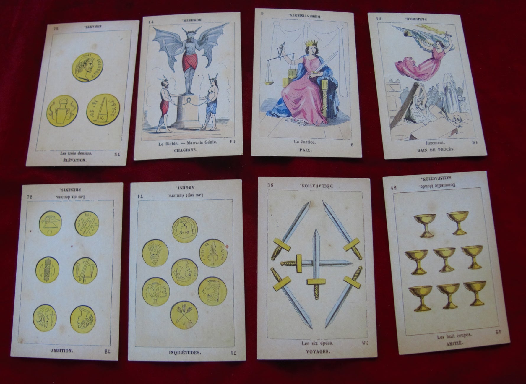 Tarot de la Princesse – Système Etteilla – Reproduction historique – Années 1980