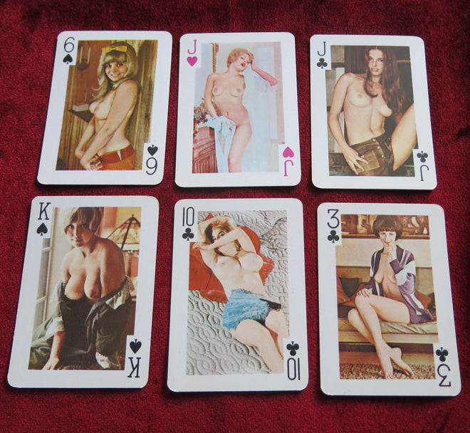 Cartes à jouer à collectionner de filles nues des années 60 1001