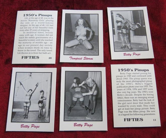 Cartes à collectionner pour adultes PIN UP GIRLS des années 50 1992