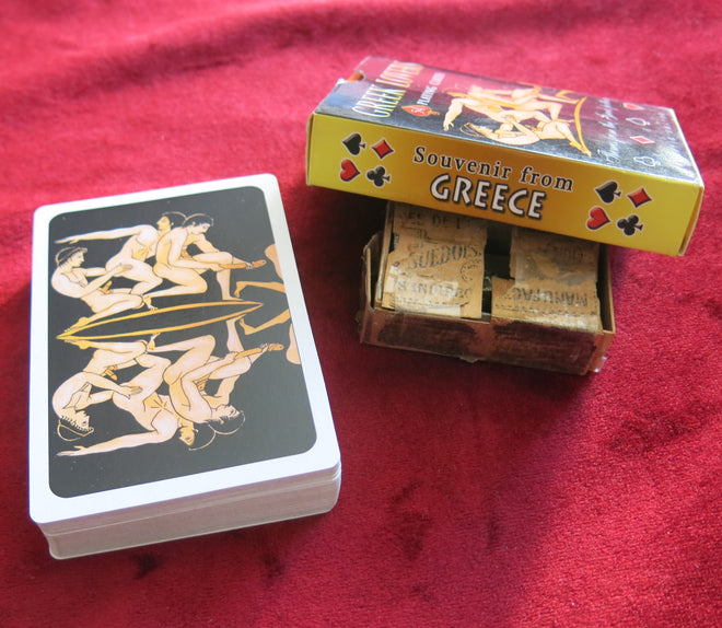 Cartes à jouer érotiques sur les amants grecs - Cartes sur la vie sexuelle de la Grèce antique