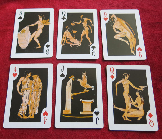 Cartes à jouer érotiques sur les amants grecs - Cartes sur la vie sexuelle de la Grèce antique