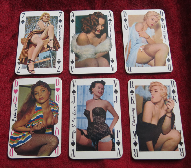 Pin Up Sourires de France des années 1950 - Jeu de cartes Pin Up Français