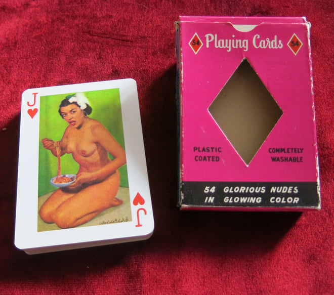 Jeu de cartes Fortune 54 représentant une femme nue 4004 des années 60