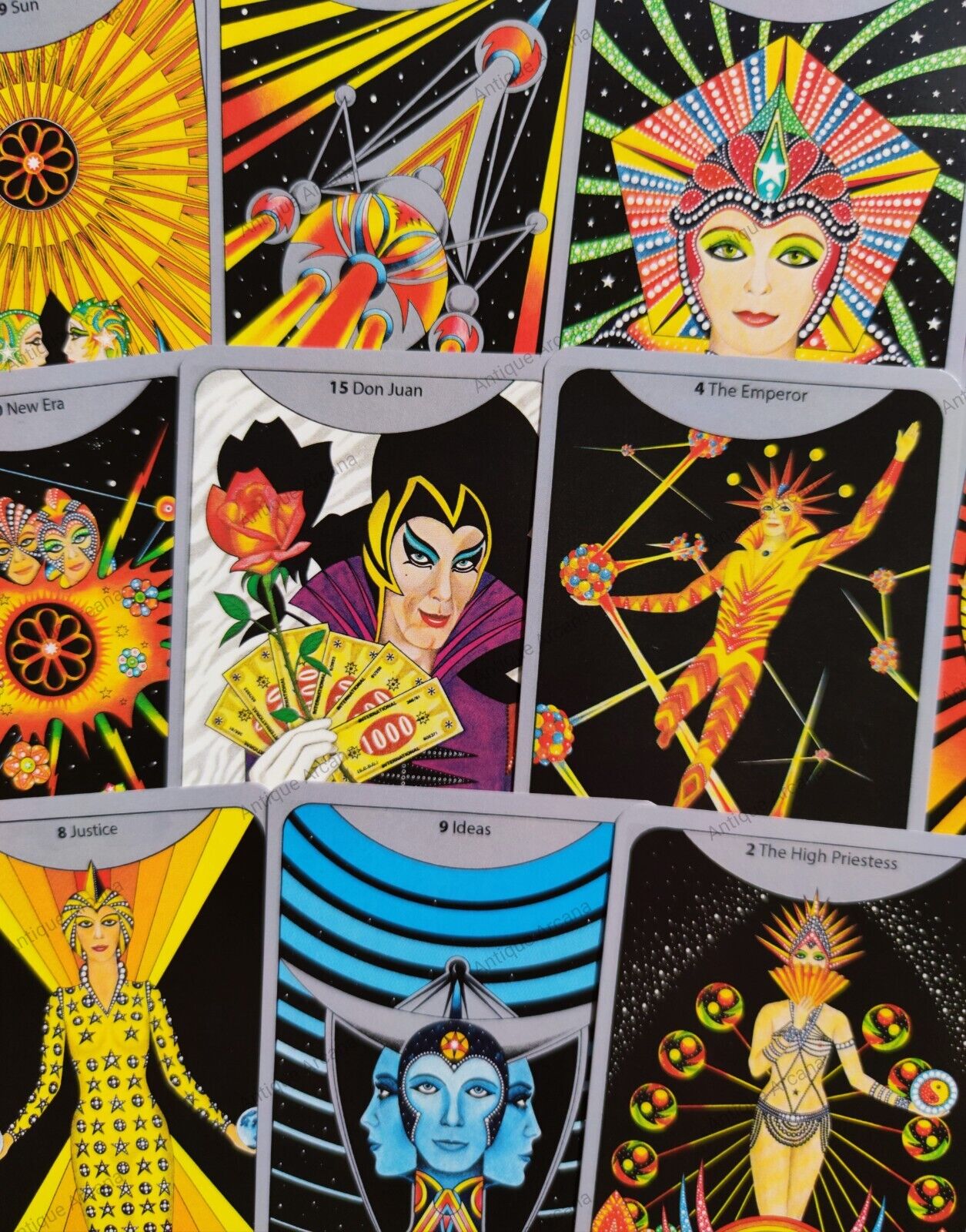 Starmaiden Tarot – Rare jeu allemand psychédélique des années 1970 – (Sternenmädchens Wahrsagespiel)