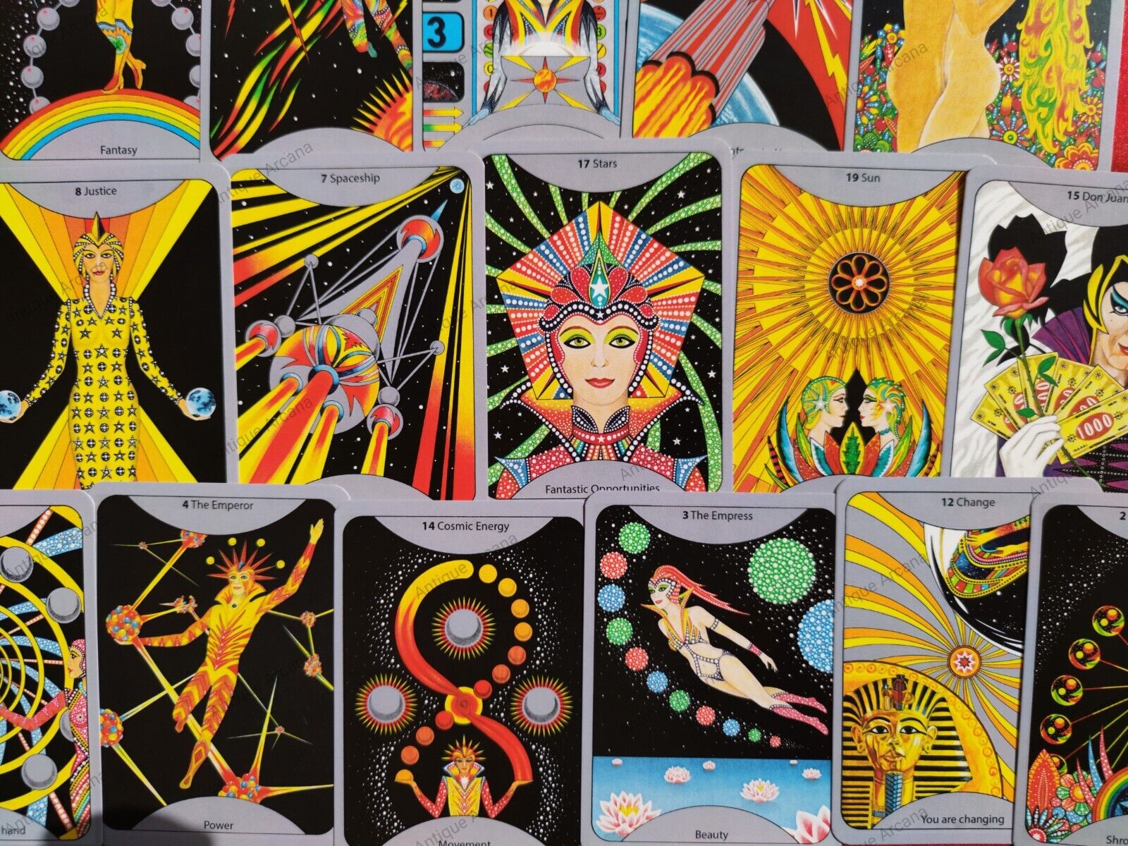 Starmaiden Tarot – Rare jeu allemand psychédélique des années 1970 – (Sternenmädchens Wahrsagespiel)