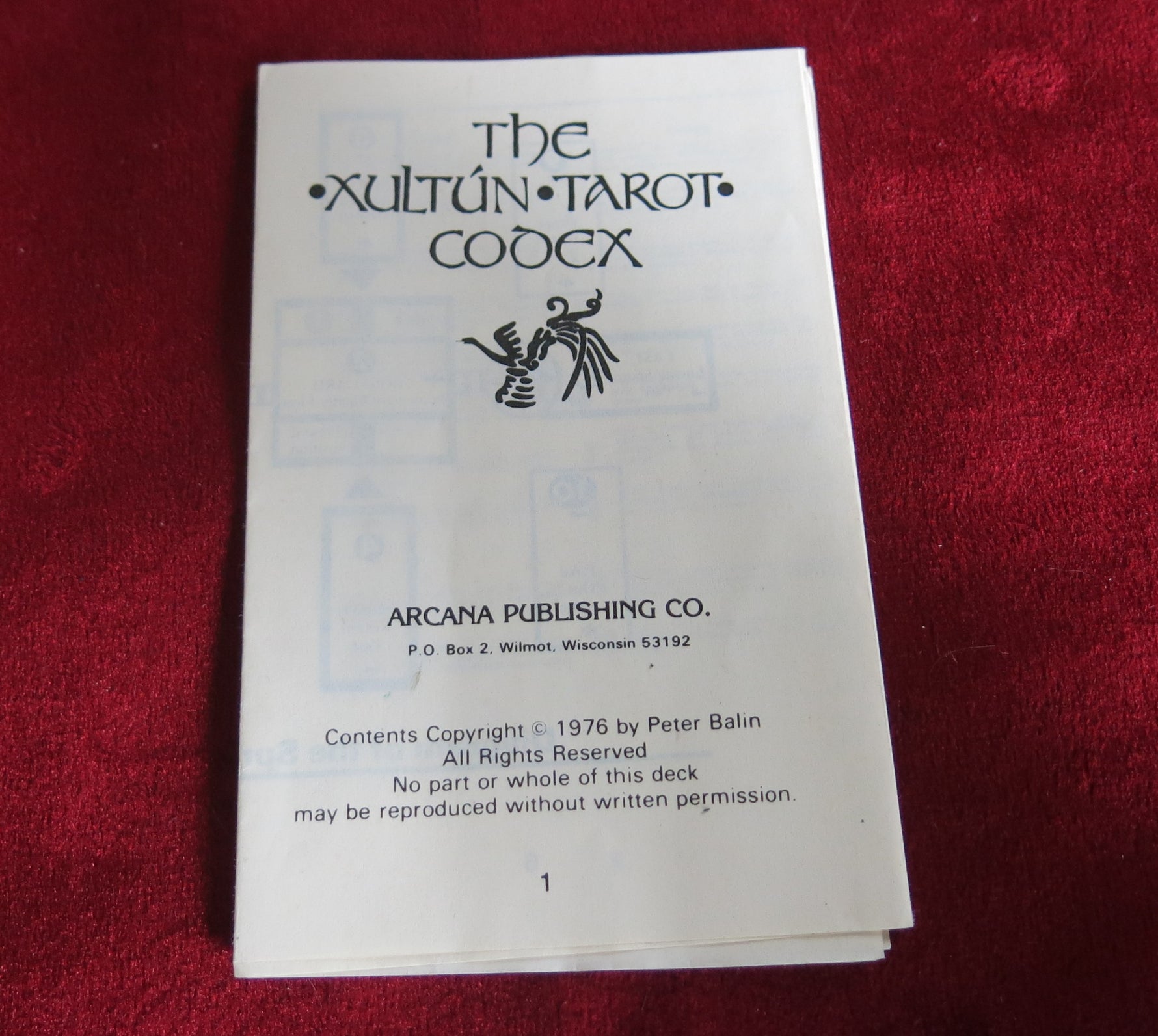 Xultun Mayan Tarot 1976  - Native American tarot deck