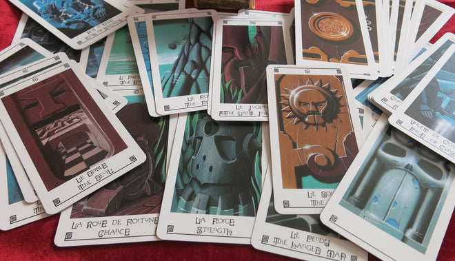 Eye of Myrddin Tarot (L'Œil de Myrddin) 1994 TRÈS RARE jeu de tarot surréaliste