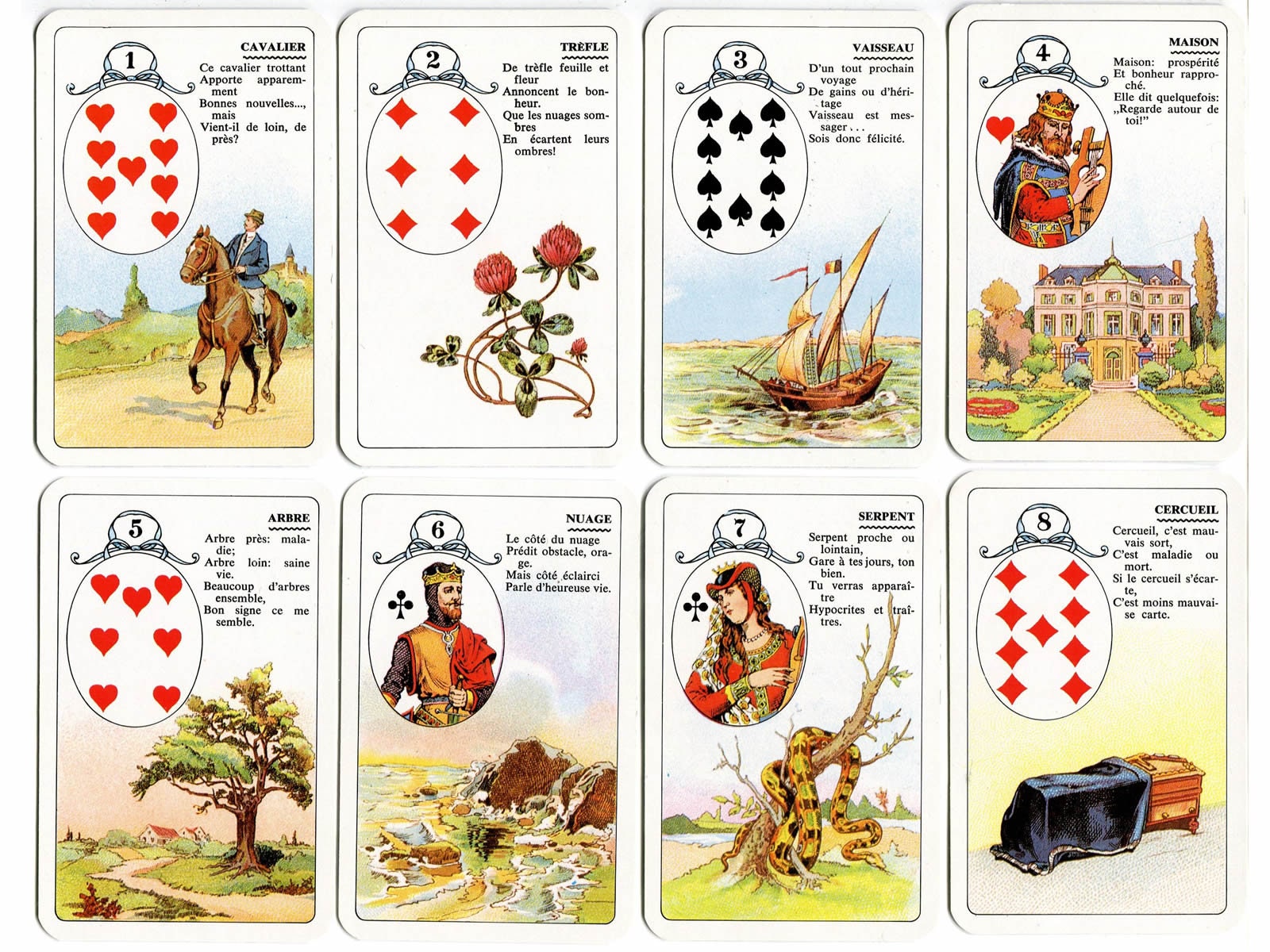 Jeu Lenormand – Dusserre Cartomancie / Cartamundi – 36 Cards – Vintage French Fortune-Telling Deck – Rare OOP