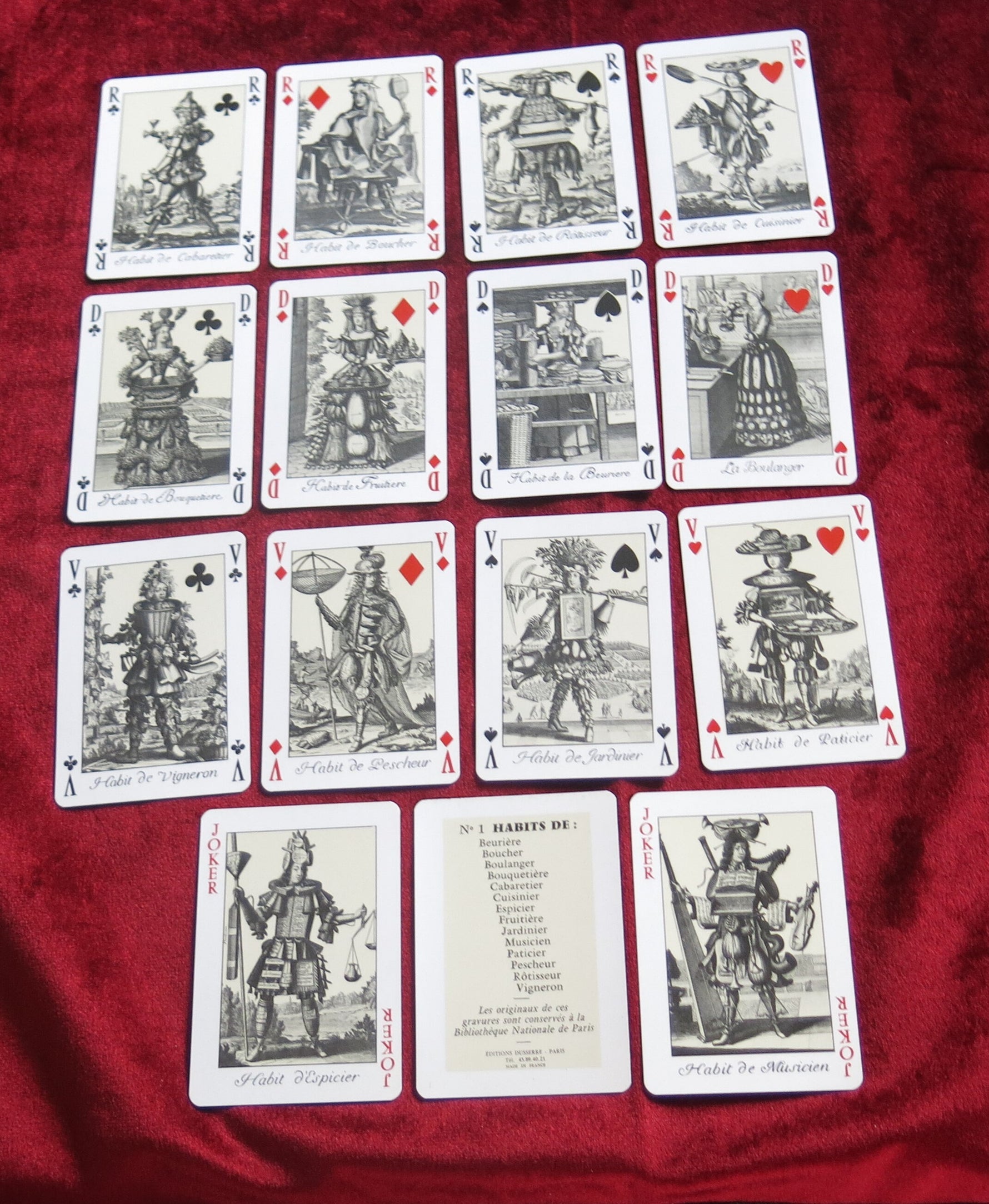 Suits of trades 1984 French Deck of Cards - Nicolas de Larmessin