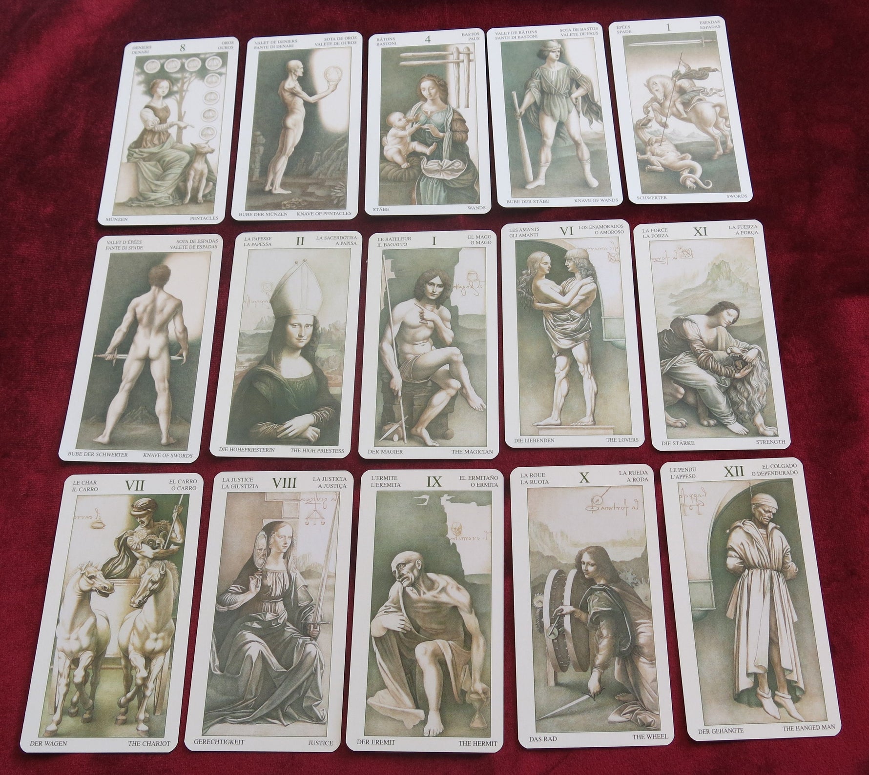 Tarot de Léonard de Vinci des années 2000 - Tarot de la Renaissance italienne