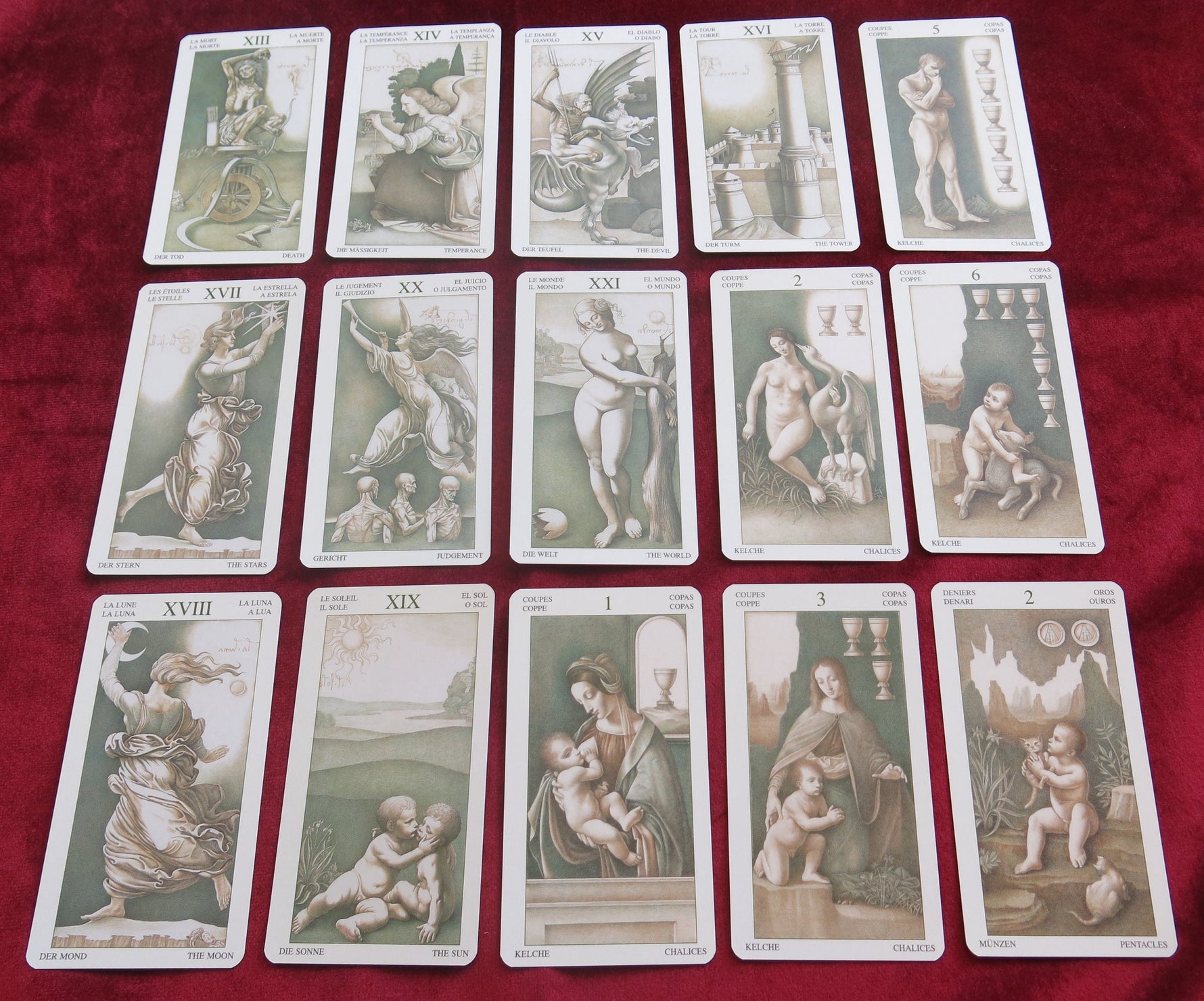 Tarot de Léonard de Vinci des années 2000 - Tarot de la Renaissance italienne