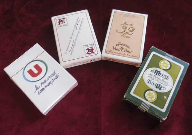 Lot of 4 French Vintage Playing Card Decks