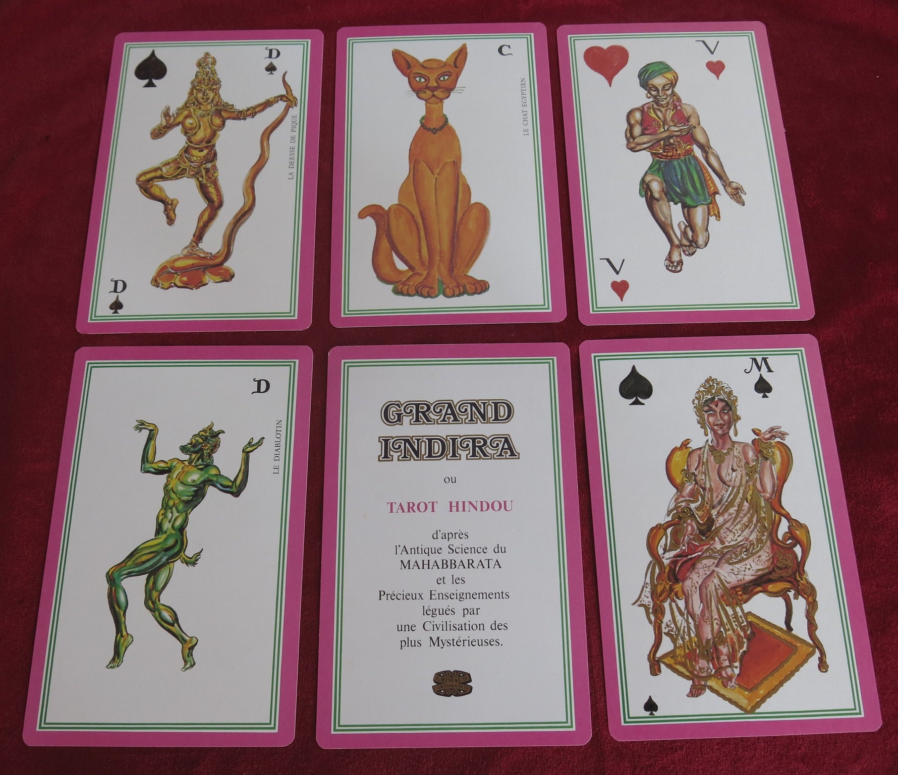 Grand Indira Tarot Hindou – Rare Large Cards Oracle Deckt 1999 by Madame Indira