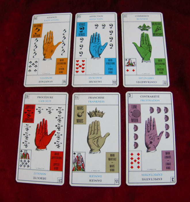 Hard to Find Palmistry Cards, Vintage Jeu del la Main, Fortune Telling, Fate Fortune, Astrology,, c.1969 Grimaud