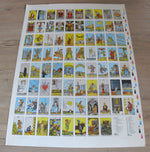 Sheet of uncut cards 70s Mini Rider Tarot