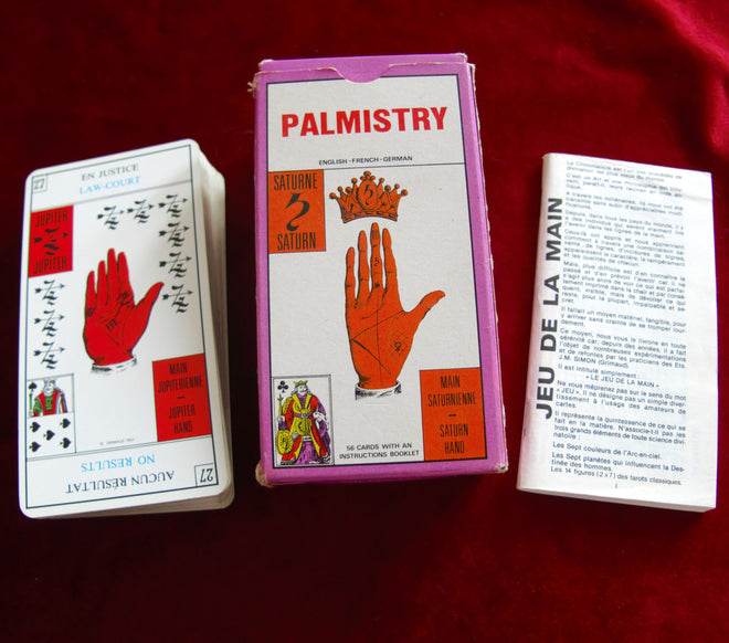 Hard to Find Palmistry Cards, Vintage Jeu del la Main, Fortune Telling, Fate Fortune, Astrology,, c.1969 Grimaud