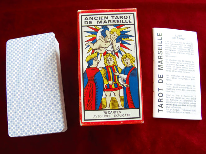 Années 80 Dos bleu Ancien tarot de Marseille Grimaud
