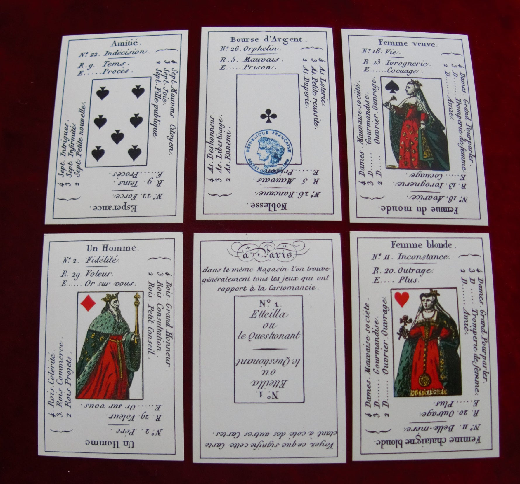 Le Petit Oracle d'Etteilla – Reproduction de 1994 d'un jeu de divination du XVIIIe siècle – Sous blister