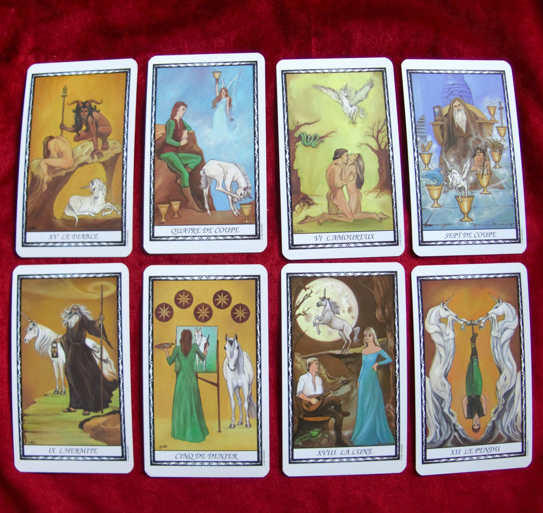 Tarot de la Licorne – Rare US Games Fantasy Deck – With French Booklet