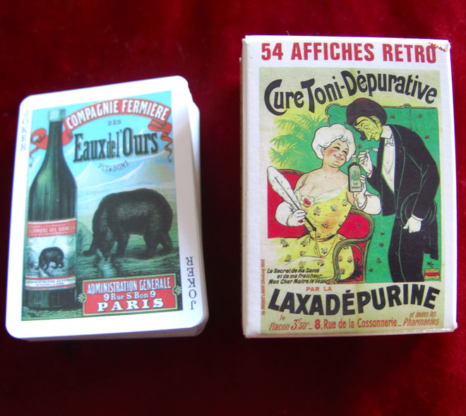 Lot de 54 cartes d'affiches rétro - 1991 - Jeu de cartes publicitaires