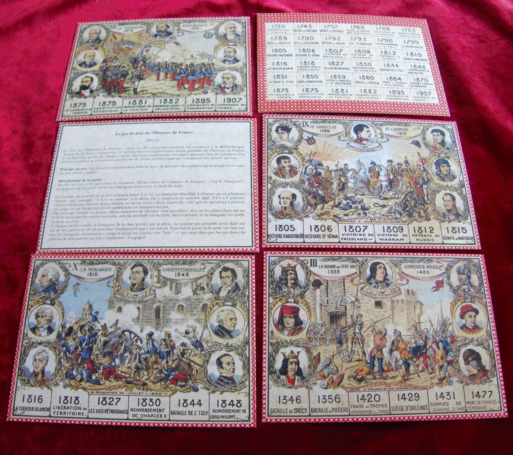 Vintage French History Lotto Game – Dusserre Paris (Circa 1990s)