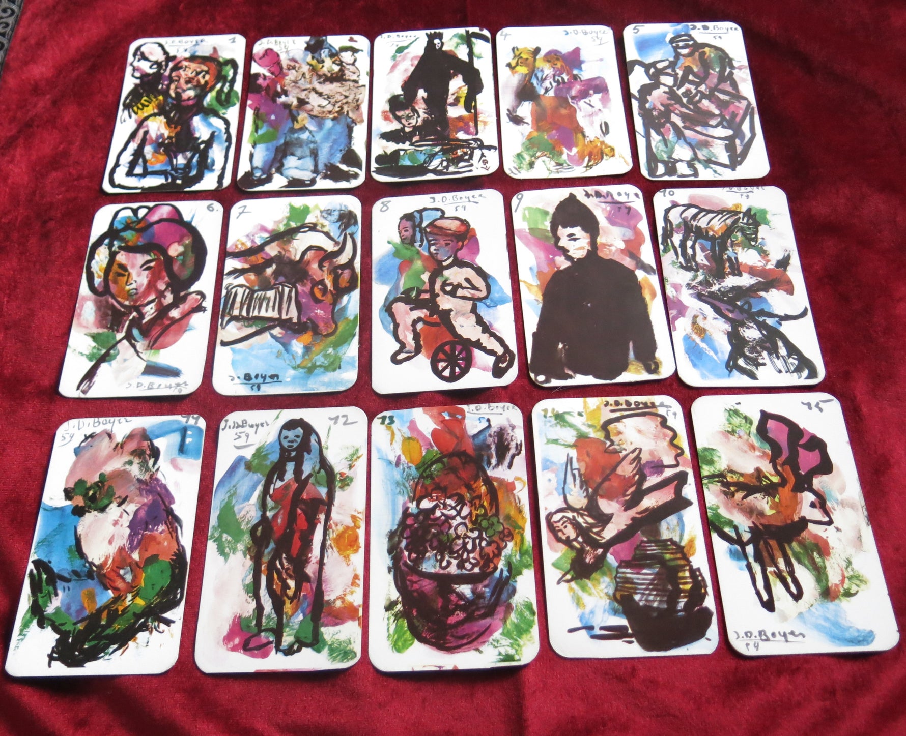 1959 Contemplative Laws oracle - Modern art tarot - Expressionist Art